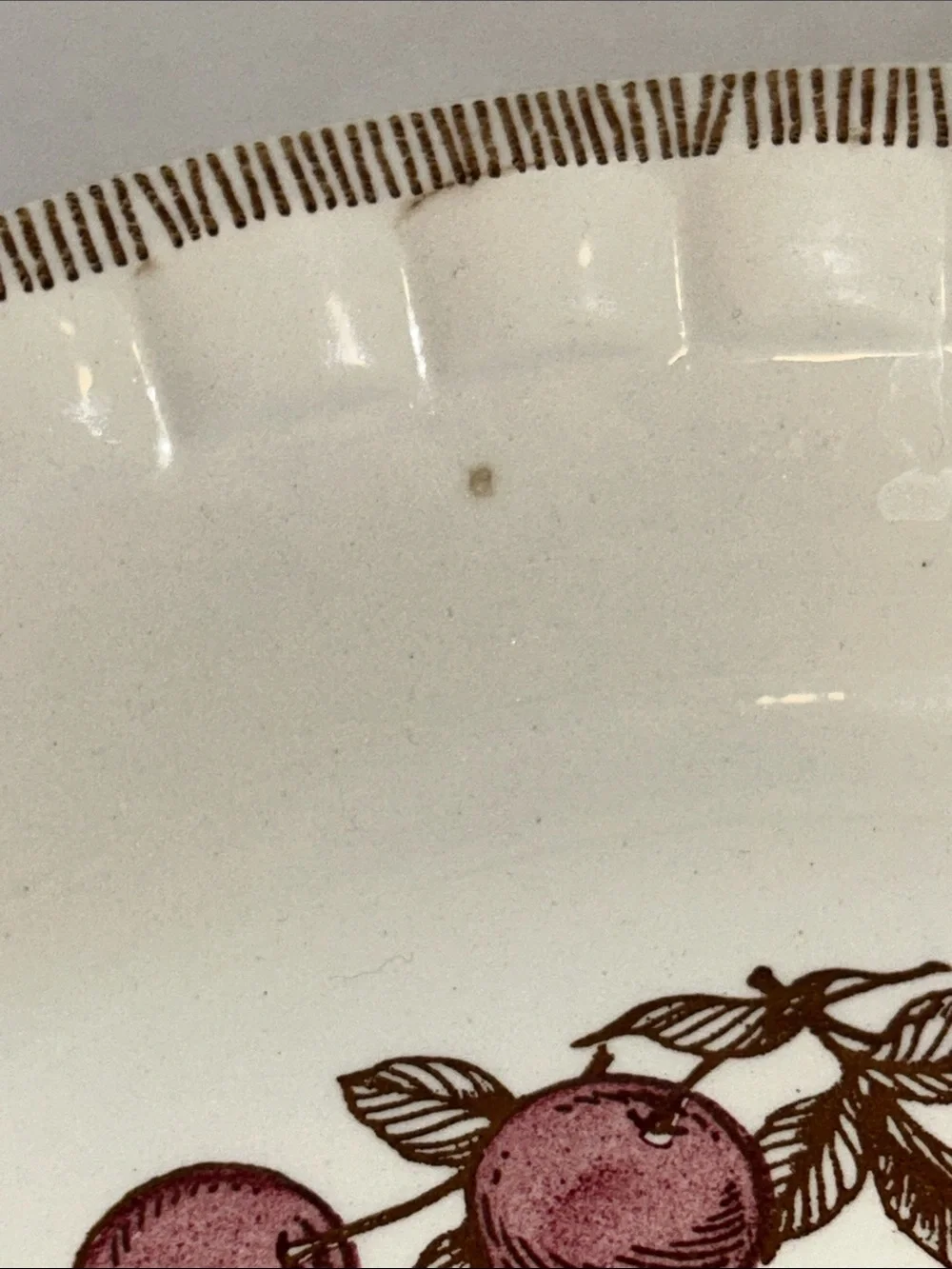 1983 Royal China Jeannette Country Ceramic Harvest cherry pie recipe plate